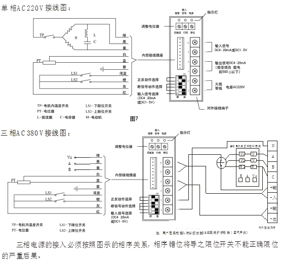 381调节型电动执行器接线图