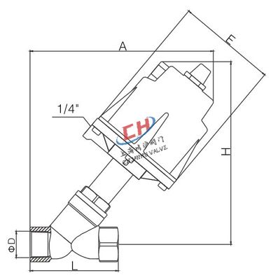 P4盖米款焊接角座阀结构图